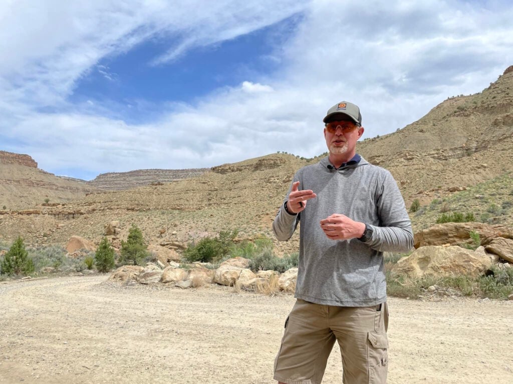 Mike "Ox" Ochsner teaching a live training outdoors
